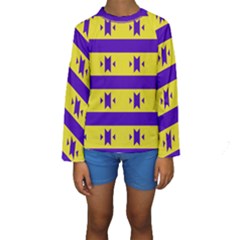 Tribal Shapes And Stripes  Kid s Long Sleeve Swimwear