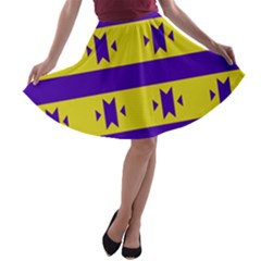 Tribal Shapes And Stripes A-line Skater Skirt