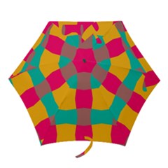 Distorted Shapes In Retro Colors Pattern Umbrella