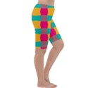 Distorted shapes in retro colors pattern Cropped Leggings View3