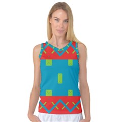 Chevrons And Rectangles Women s Basketball Tank Top by LalyLauraFLM