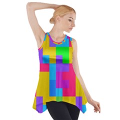 Colorful Tetris Shapes Side Drop Tank Tunic