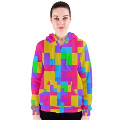 Colorful Tetris Shapes Women s Zipper Hoodie by LalyLauraFLM