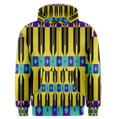 Rhombus And Other Shapes Pattern Men s Zipper Hoodie by LalyLauraFLM