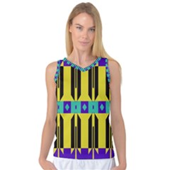 Rhombus And Other Shapes Pattern Women s Basketball Tank Top by LalyLauraFLM