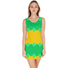 Green Rhombus Chains Bodycon Dress by LalyLauraFLM