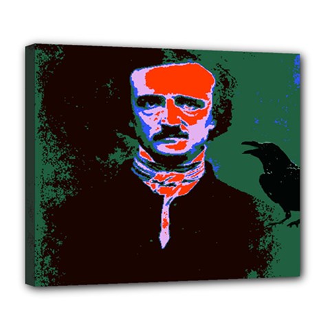 Edgar Allan Poe Pop Art  Deluxe Canvas 24  X 20   by icarusismartdesigns