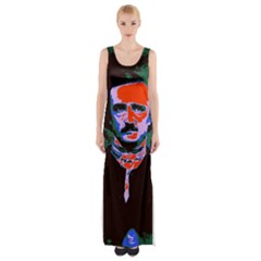 Edgar Allan Poe Pop Art  Maxi Thigh Split Dress by icarusismartdesigns