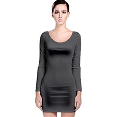 Carbon Fiber Graphite Grey And Black Woven Steel Pattern Long Sleeve Bodycon Dress by PaperandFrill