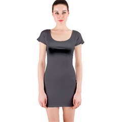 Carbon Fiber Graphite Grey And Black Woven Steel Pattern Short Sleeve Bodycon Dress by PaperandFrill