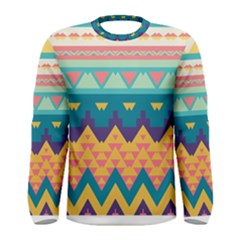 Pastel Tribal Design Men Long Sleeve T-shirt by LalyLauraFLM