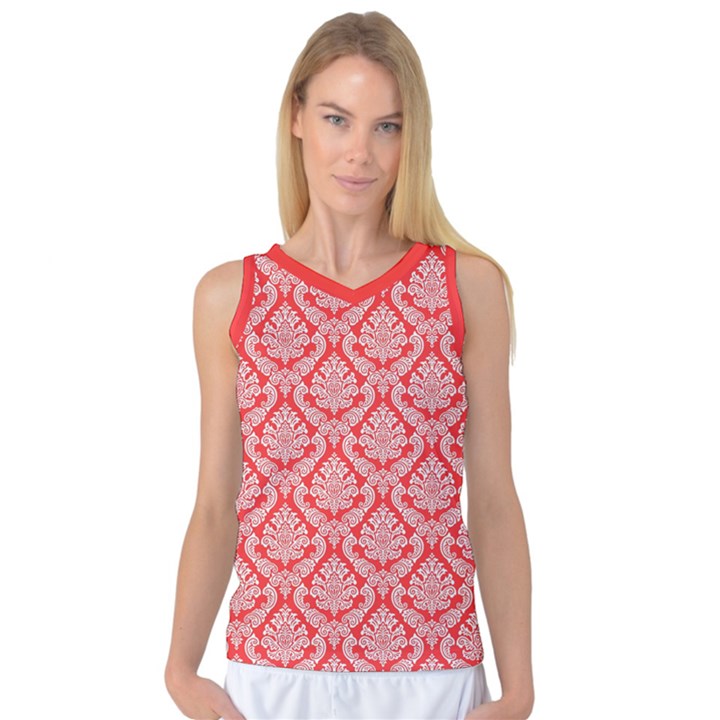 Salmon Damask Women s Basketball Tank Top