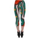 Retro colors chaos Capri Leggings View2