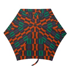 Green Orange Shapes Pattern Umbrella by LalyLauraFLM