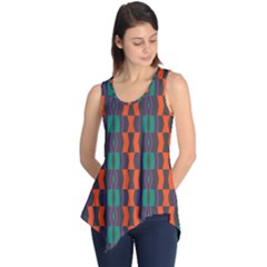 Green Orange Shapes Pattern Sleeveless Tunic by LalyLauraFLM