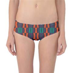 Green Orange Shapes Pattern Classic Bikini Bottoms by LalyLauraFLM