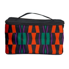 Green Orange Shapes Pattern Cosmetic Storage Case by LalyLauraFLM