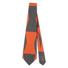 Green Orange Shapes Pattern Necktie by LalyLauraFLM