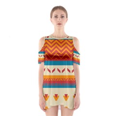 Tribal Shapes  Women s Cutout Shoulder Dress by LalyLauraFLM