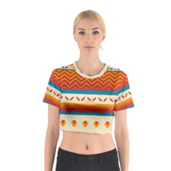 Tribal Shapes  Cotton Crop Top by LalyLauraFLM