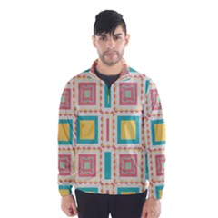 Pastel Squares Pattern Wind Breaker (men) by LalyLauraFLM