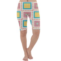 Pastel Squares Pattern Cropped Leggings by LalyLauraFLM