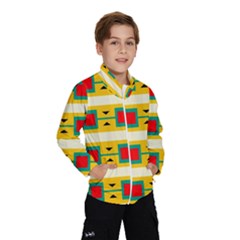 Connected Squares And Triangles Wind Breaker (kids) by LalyLauraFLM