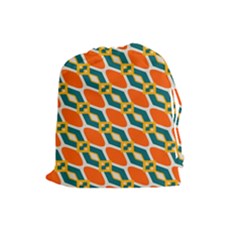 Chains And Squares Pattern Drawstring Pouch by LalyLauraFLM