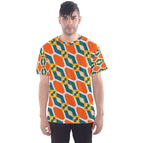 Chains And Squares Pattern Men s Sport Mesh Tee by LalyLauraFLM