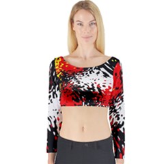 Glass Texture  Long Sleeve Crop Top by LalyLauraFLM