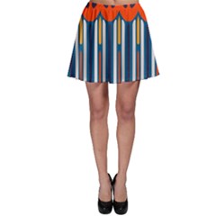 Textured Shapes In Retro Colors    Skater Skirt by LalyLauraFLM