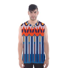 Textured Shapes In Retro Colors    Men s Basketball Tank Top by LalyLauraFLM