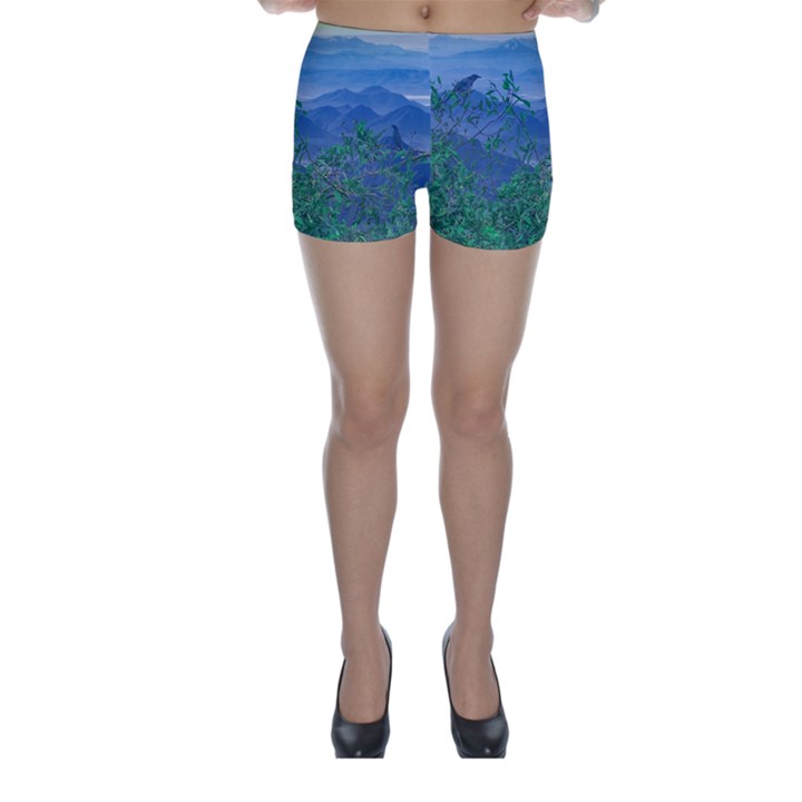 Fantasy Landscape Photo Collage Skinny Shorts