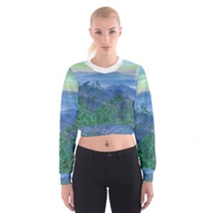 Fantasy Landscape Photo Collage Women s Cropped Sweatshirt by dflcprintsclothing