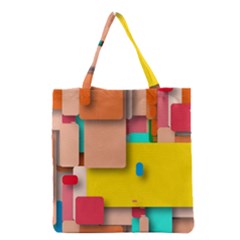 Rounded Rectangles Grocery Tote Bag by hennigdesign