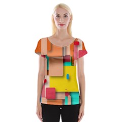 Rounded Rectangles Women s Cap Sleeve Top by hennigdesign