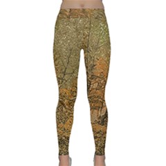 Floral Print Grunge Collage Yoga Leggings by dflcprintsclothing