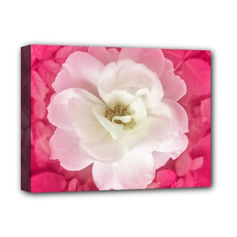 White Rose Deluxe Canvas 16  X 12   by dflcprints