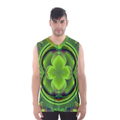 Green Clover Men s Basketball Tank Top by Delasel