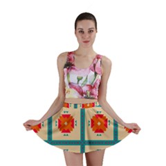 Shapes In Squares Pattern Mini Skirt by LalyLauraFLM