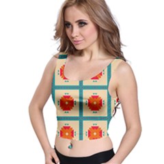 Shapes In Squares Pattern Crop Top by LalyLauraFLM