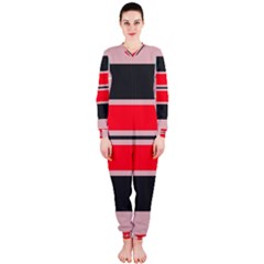 Rectangles In Retro Colors  Onepiece Jumpsuit (ladies) by LalyLauraFLM