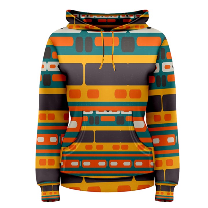 Rectangles in retro colors texture Women s Pullover Hoodie