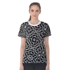 Polygons Pattern Print Women s Cotton Tee