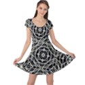 Polygons Pattern Print Cap Sleeve Dresses View1