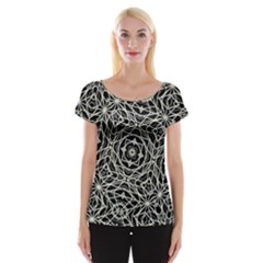 Polygons Pattern Print Women s Cap Sleeve Top by dflcprintsclothing