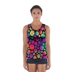 Rainbow Marbled Planets  Sport Tank Top  by GalaxySpirit