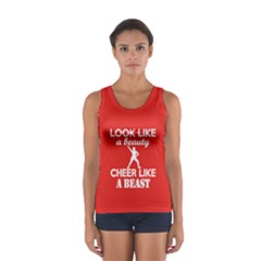 Look Like A Beauty, Cheer Like A Beast In Red Tank Top  by GalaxySpirit