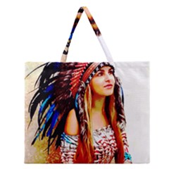 Indian 22 Zipper Large Tote Bag