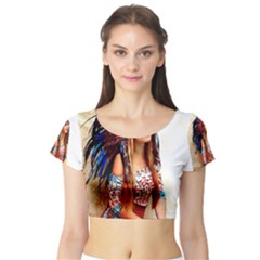 Indian 21 Short Sleeve Crop Top (tight Fit) by indianwarrior